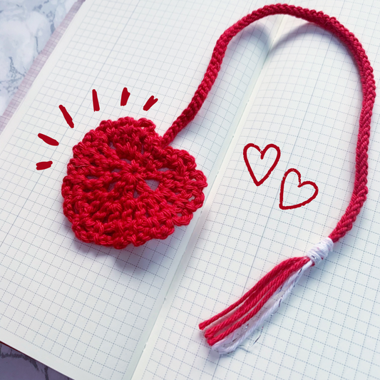 Crochet Heart bookmark - Handmade
