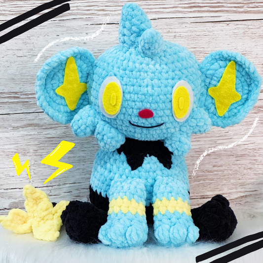 Blue eletric cat decorative plushie