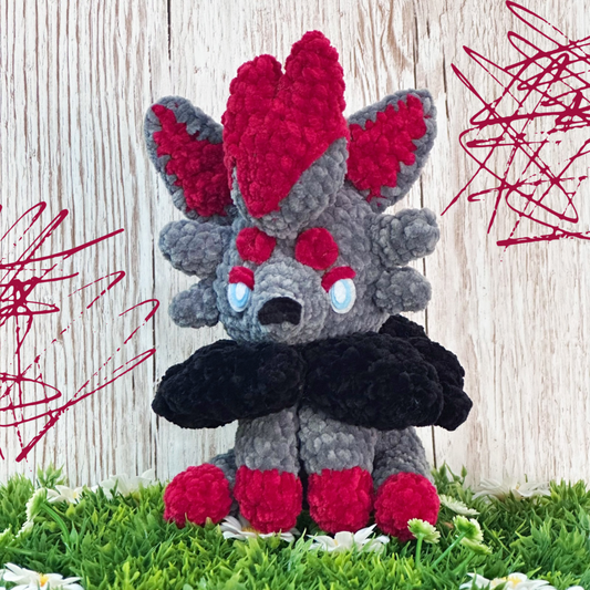 Dark fox chochet decorative plushie