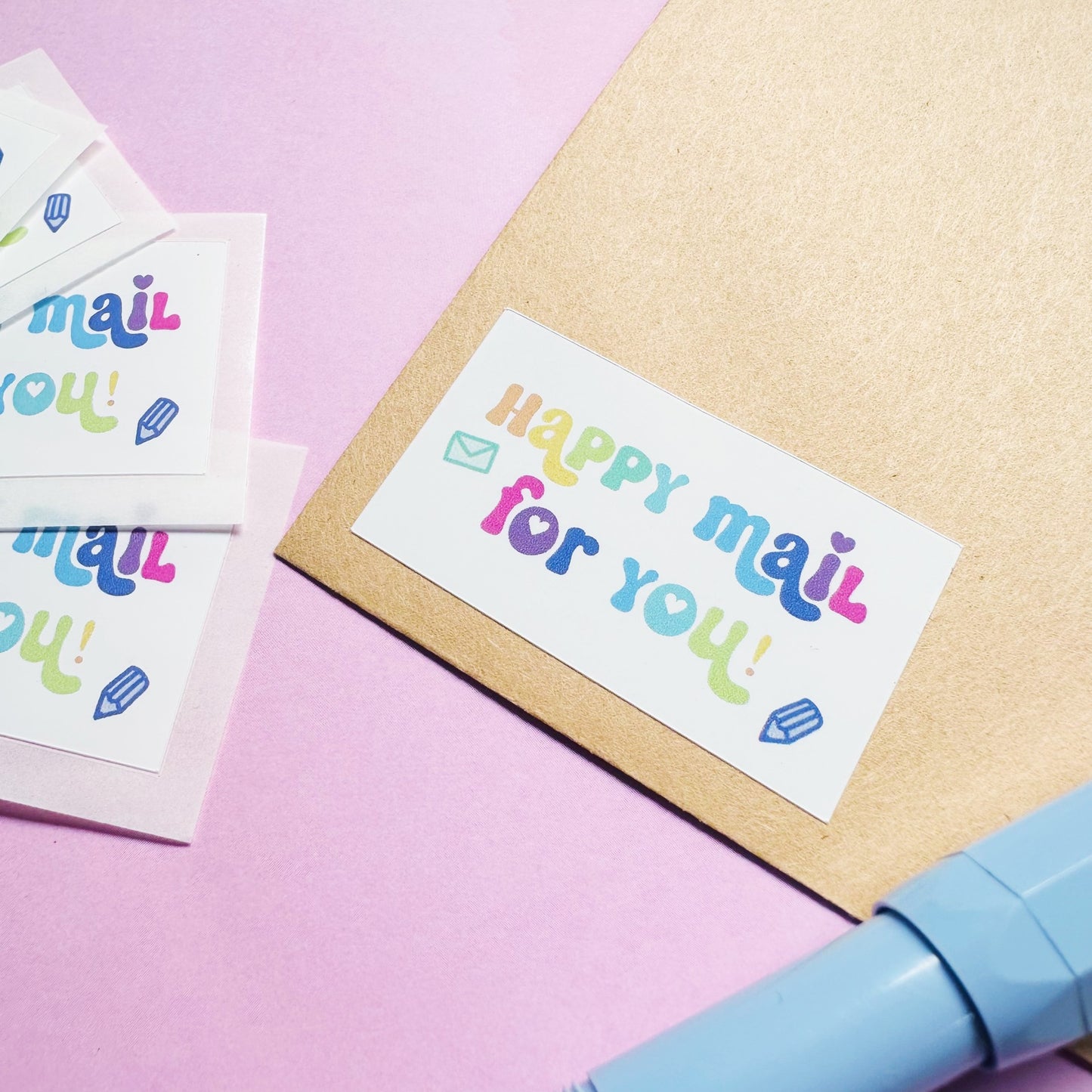 Happy mail for you - font only - Rectangle stickers