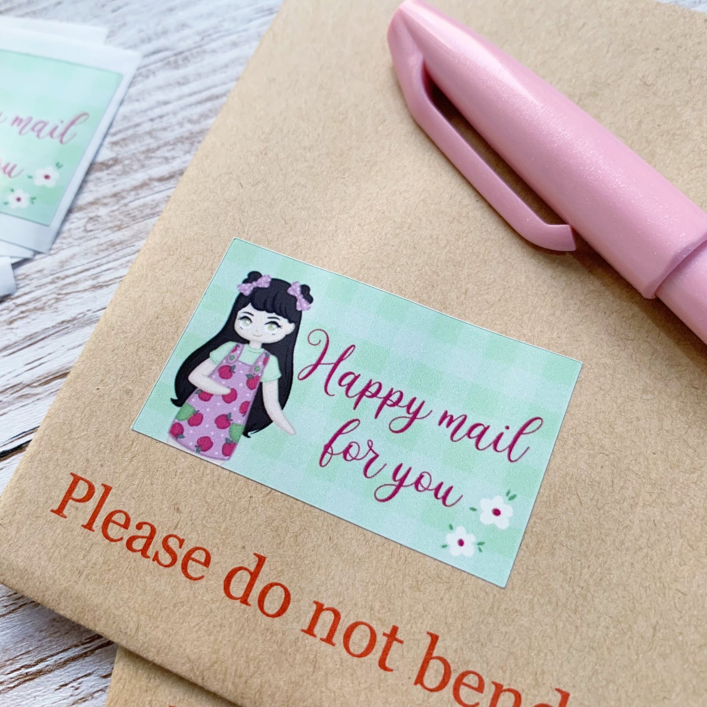 Happy mail for you - apple girl - Rectangle stickers