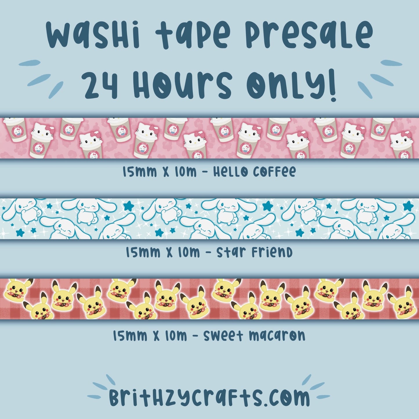 24 hours Washi Tape Presale - READ DESCRIPTION!!