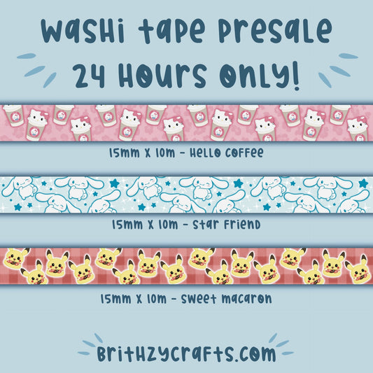 24 hours Washi Tape Presale - READ DESCRIPTION!!
