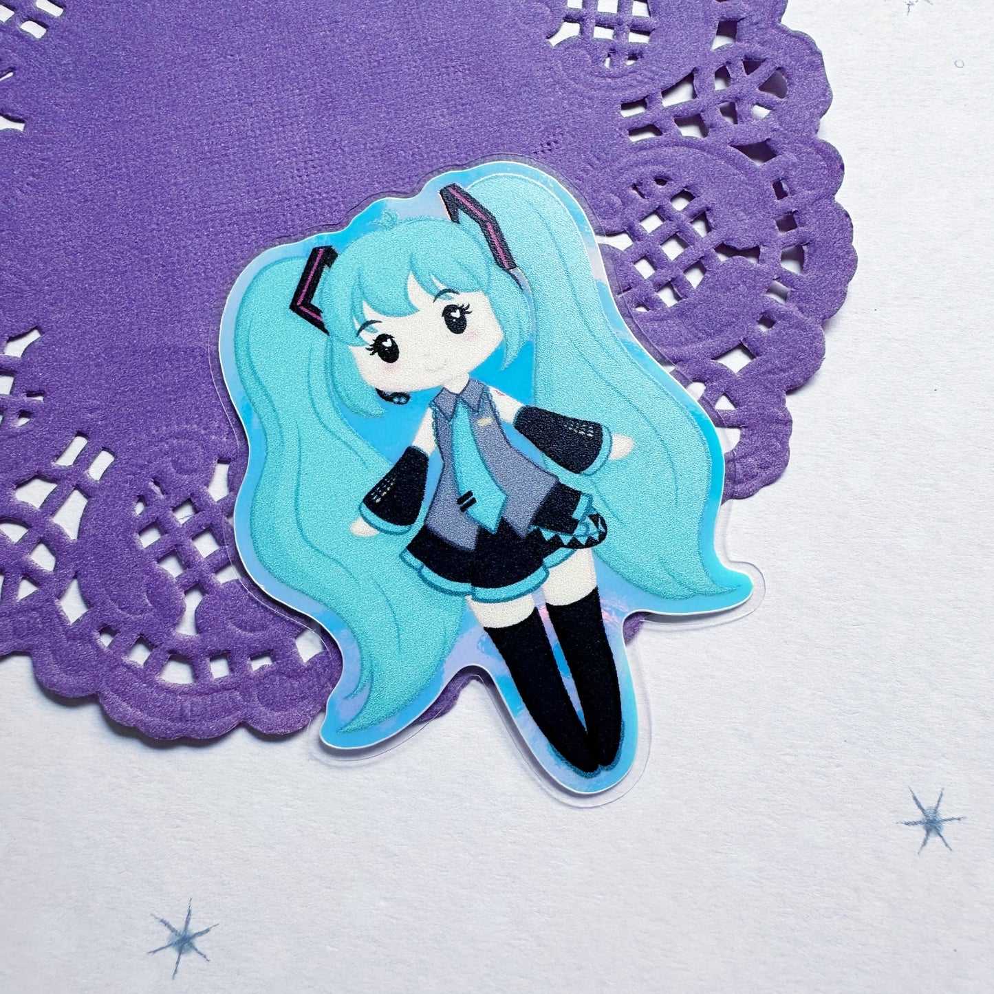 Ponytail girl - Glow in the dark vinyl sticker