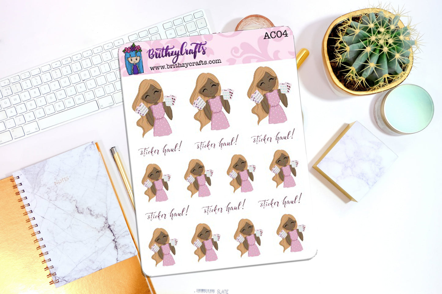 Sticker haul girl - choose your skin tone - AC04