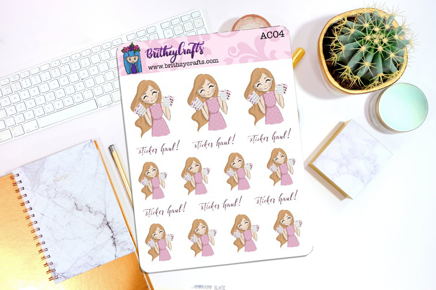 Sticker haul girl - choose your skin tone - AC04