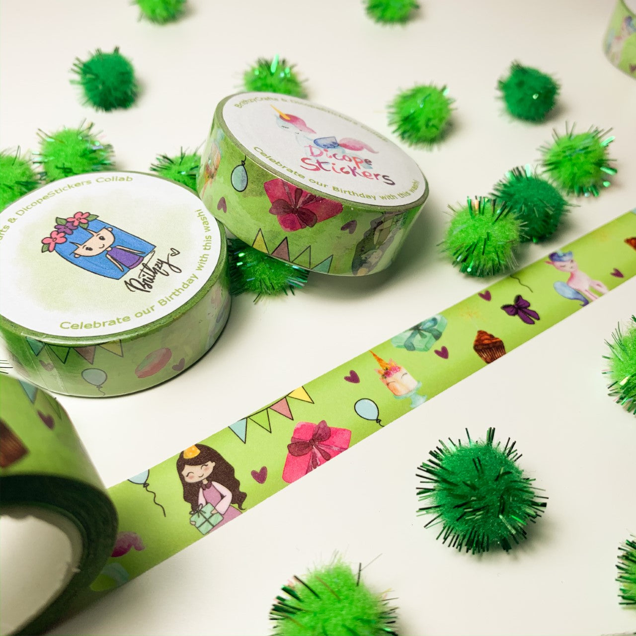 Birthday Party Washi Tape - Dicope Stickers Collab