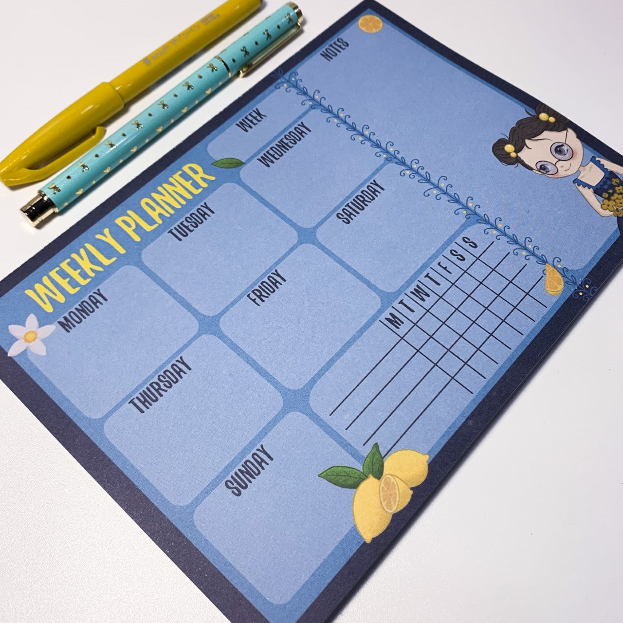 Lemons - Weekly planner Notepad