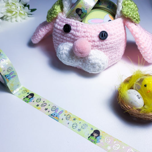 Easter bunny Washi Tape - Silver Foiled