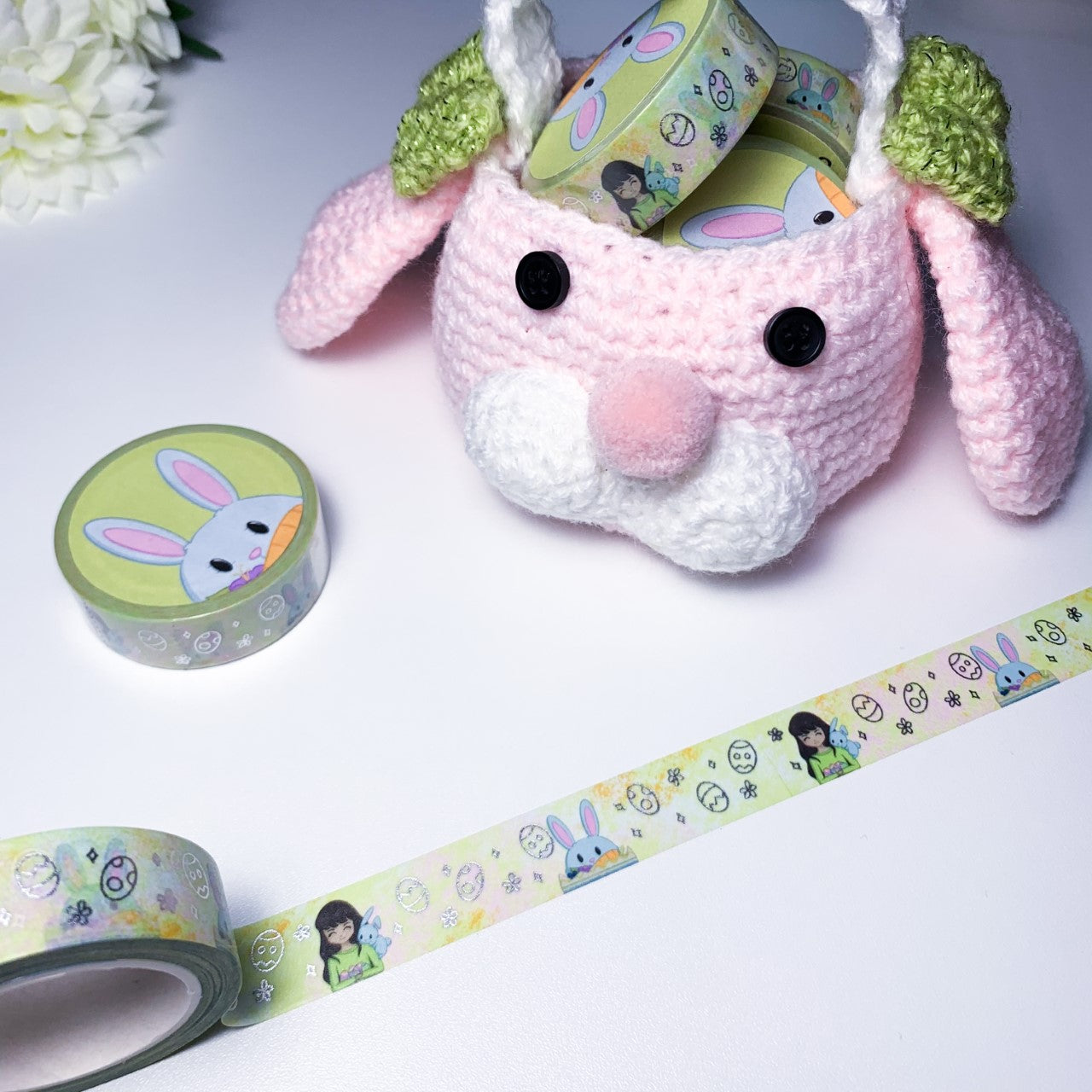 Easter bunny Washi Tape - Silver Foiled
