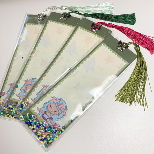 Bloom shaker bookmark - with sequins and tassel