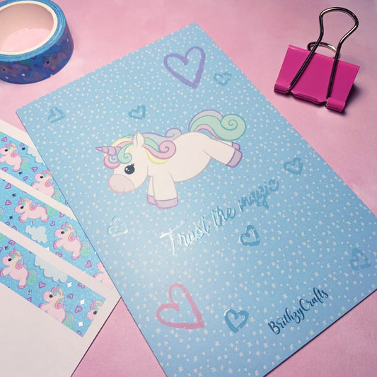 Trust the magic - Unicorn Dreams - Clear embossing journaling card