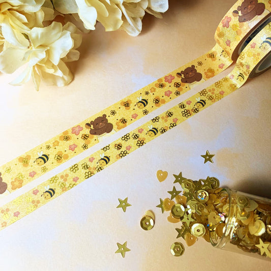 OOPS quality Honey bear - Gold Foiled Washi Tape - please read description
