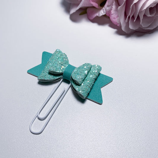 Turquoise Bow Planner Paper Clip - Regular size