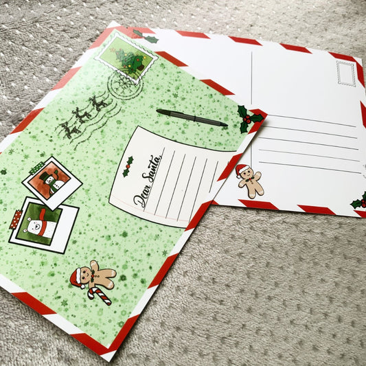 Christmas letter to Santa postcard