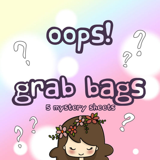 Oops grab bags - Random mystery sticker sheets! - Please read description
