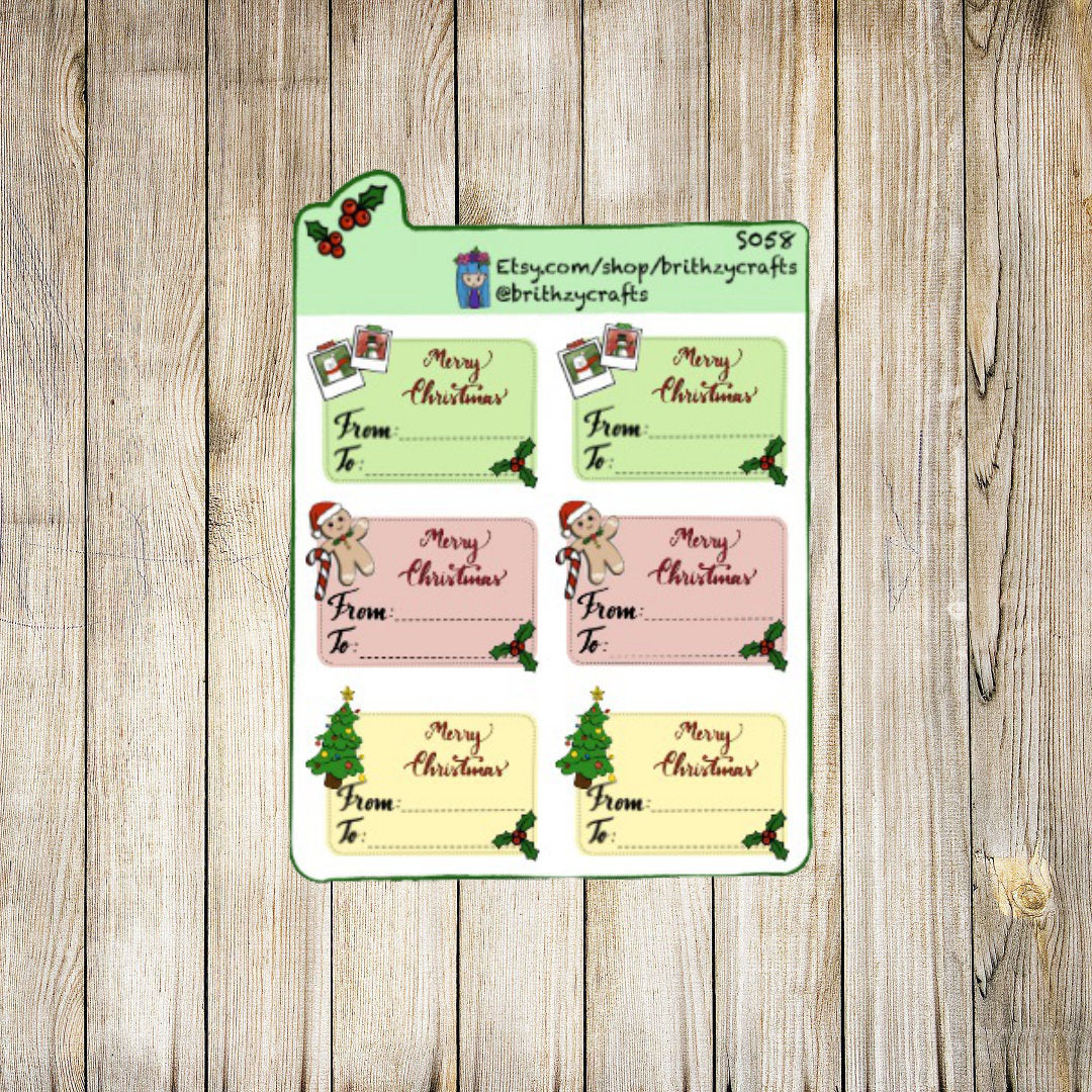 Christmas Gift small labels - S058