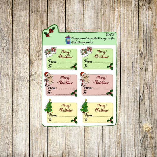 Christmas Gift small labels - S058