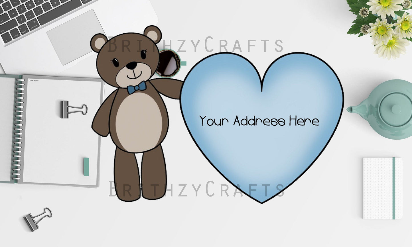 Bear with heart Address Labels
