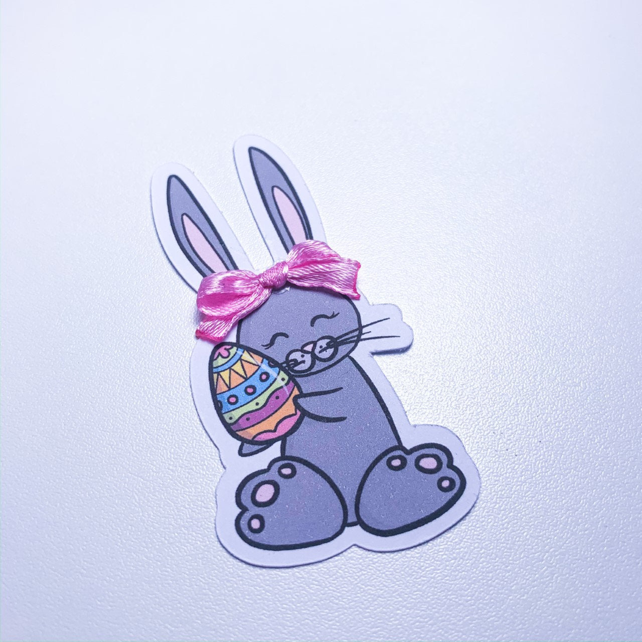 Easter bunny die cut with bow