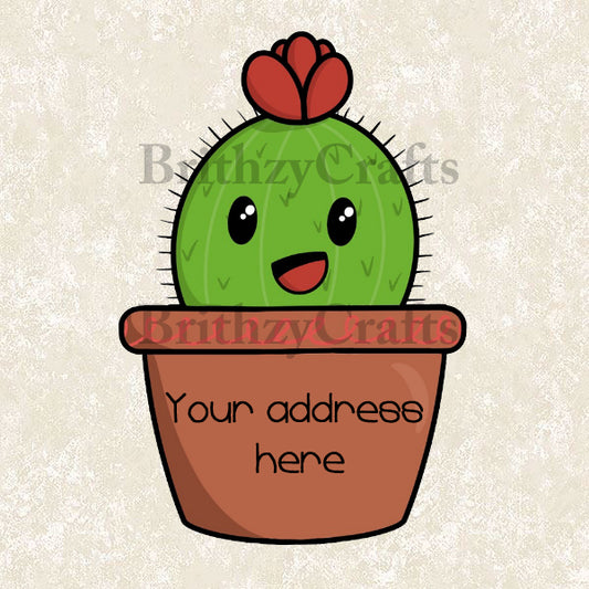 Cactus in a vase Address Labels