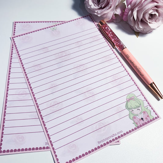 Rose letter writing paper