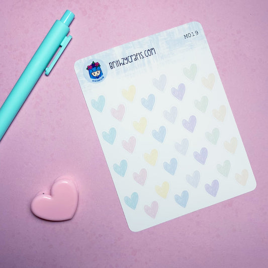 Pastel hearts icons - M019
