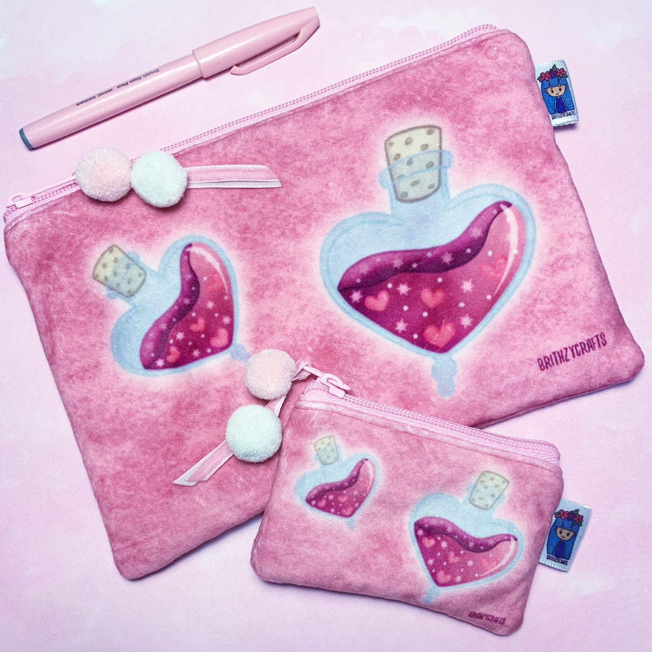 Love Potion - Fluffy coin purse and pouch