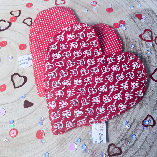 Heart lollipops fabric coaster