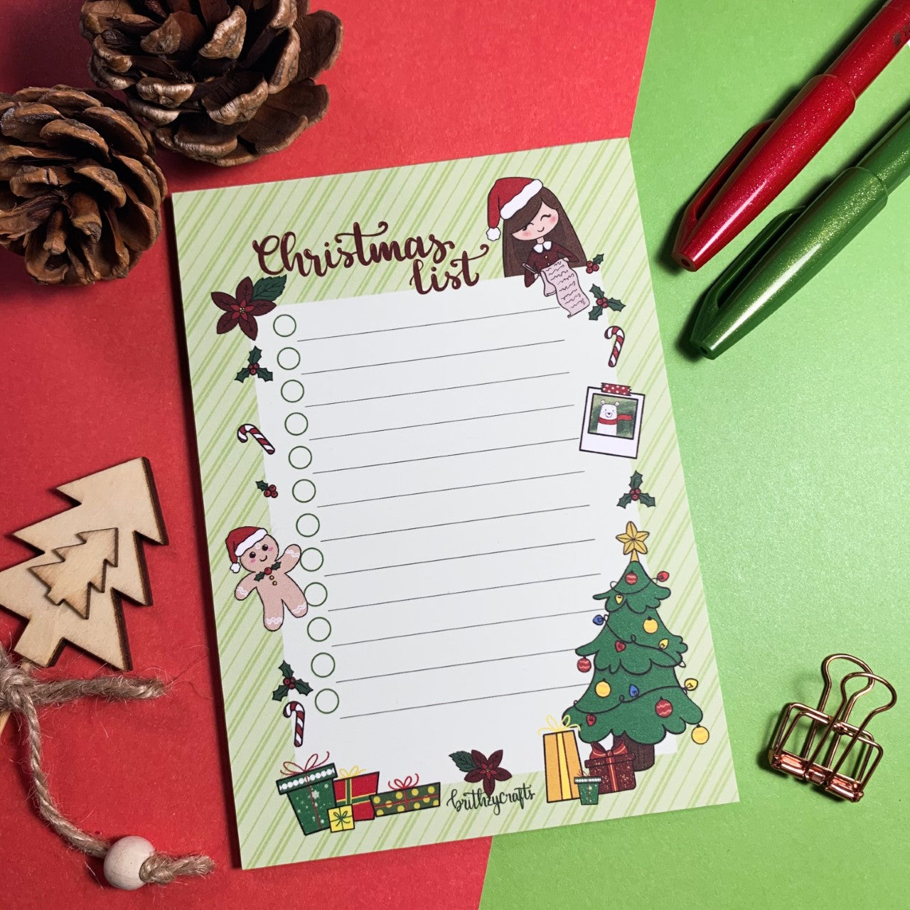 Christmas list notepad