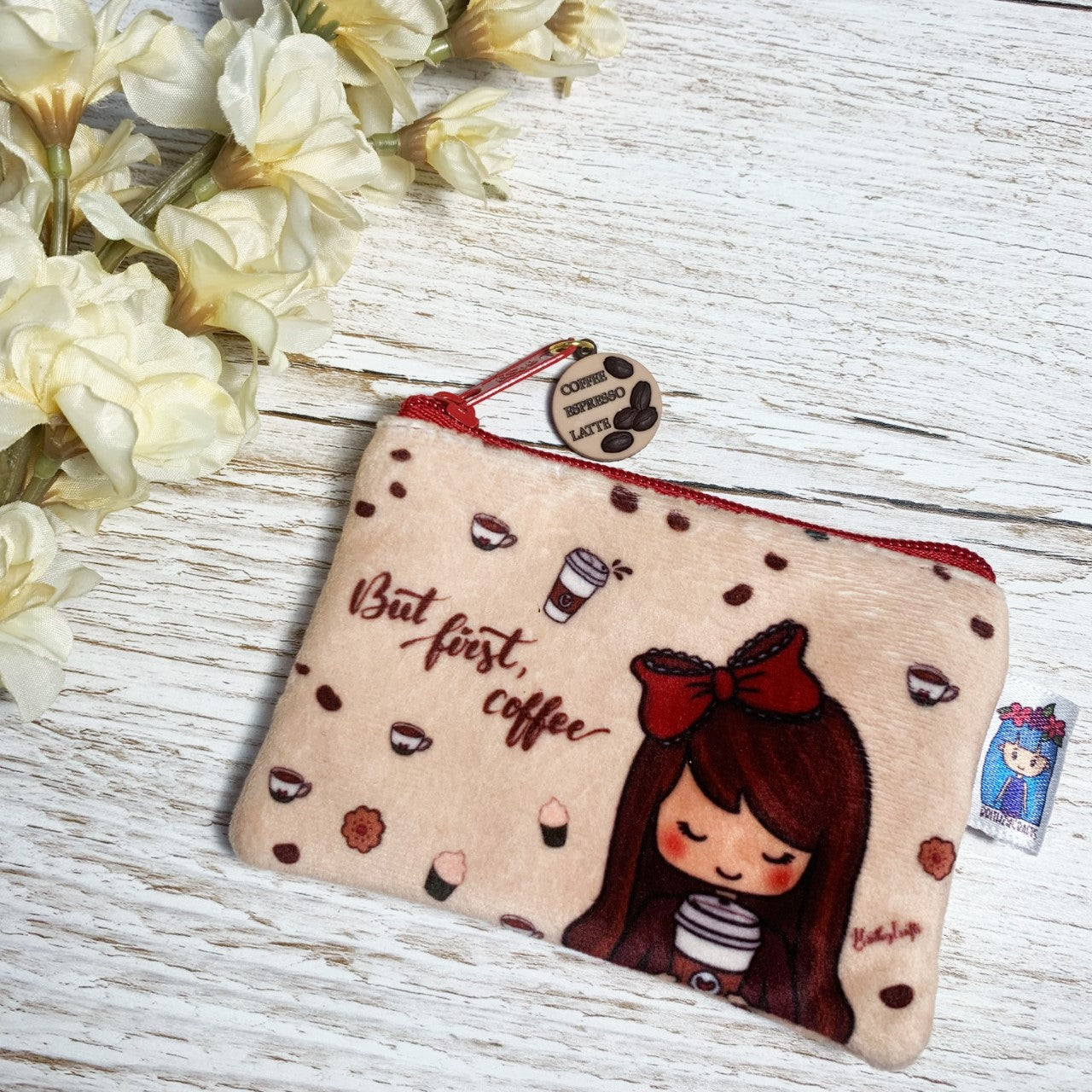 But first, coffee - Fluffy coin purse