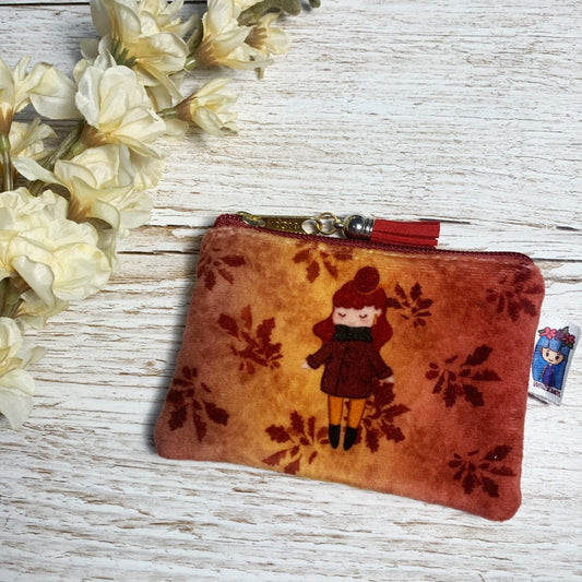 Autumn girl - Fluffy coin purse