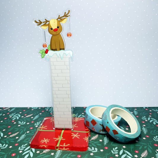 Reindeer on a chimney - Washi Tape Standee