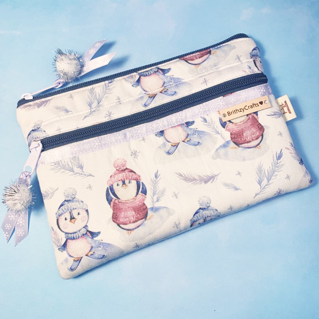 Penguin wonderland - double pocket Pouch
