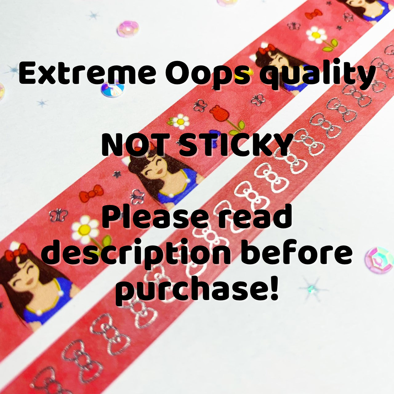 READ DESCRIPTION! - Non sticky washi tapes - silver foil