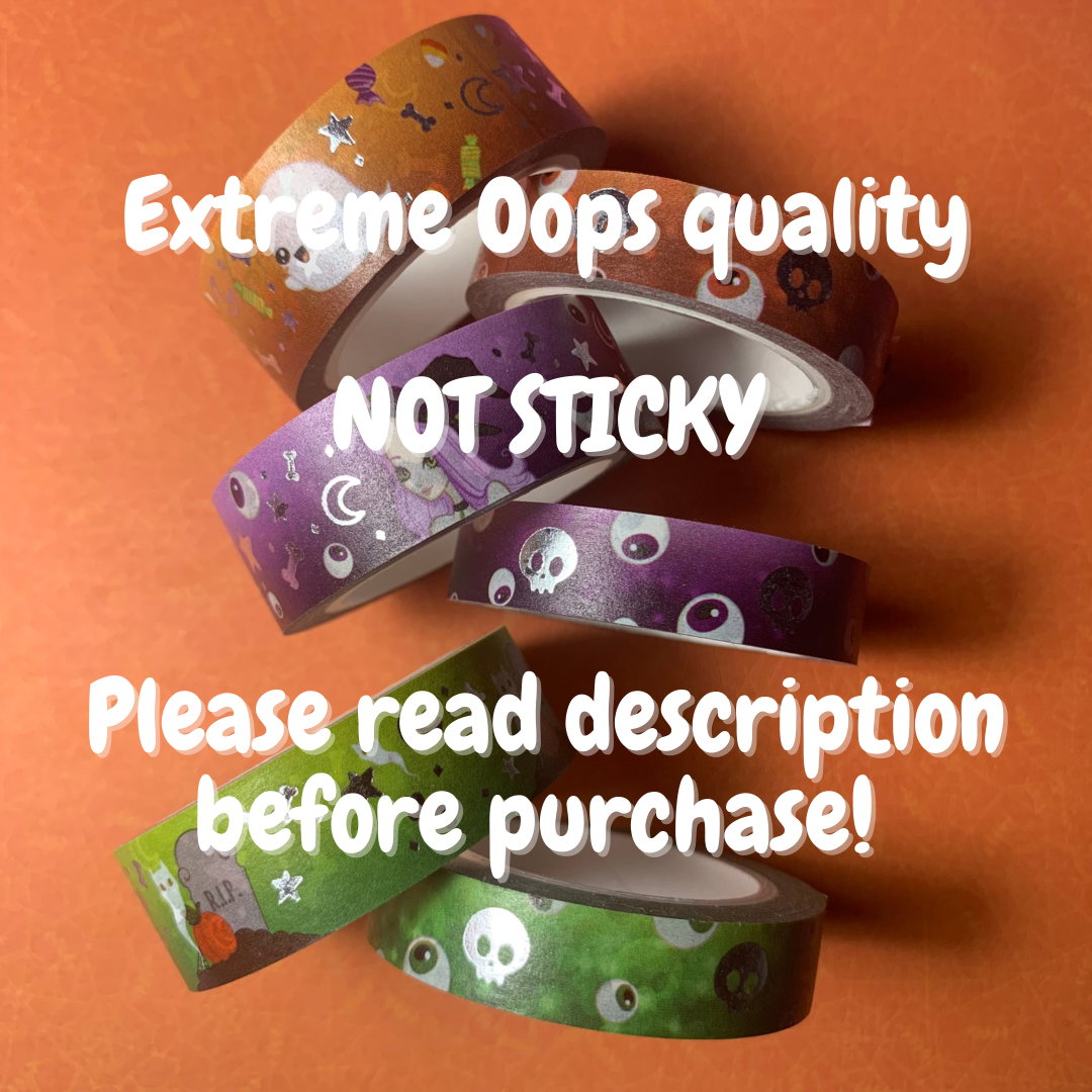 READ DESCRIPTION! - Non sticky washi tapes - silver foil