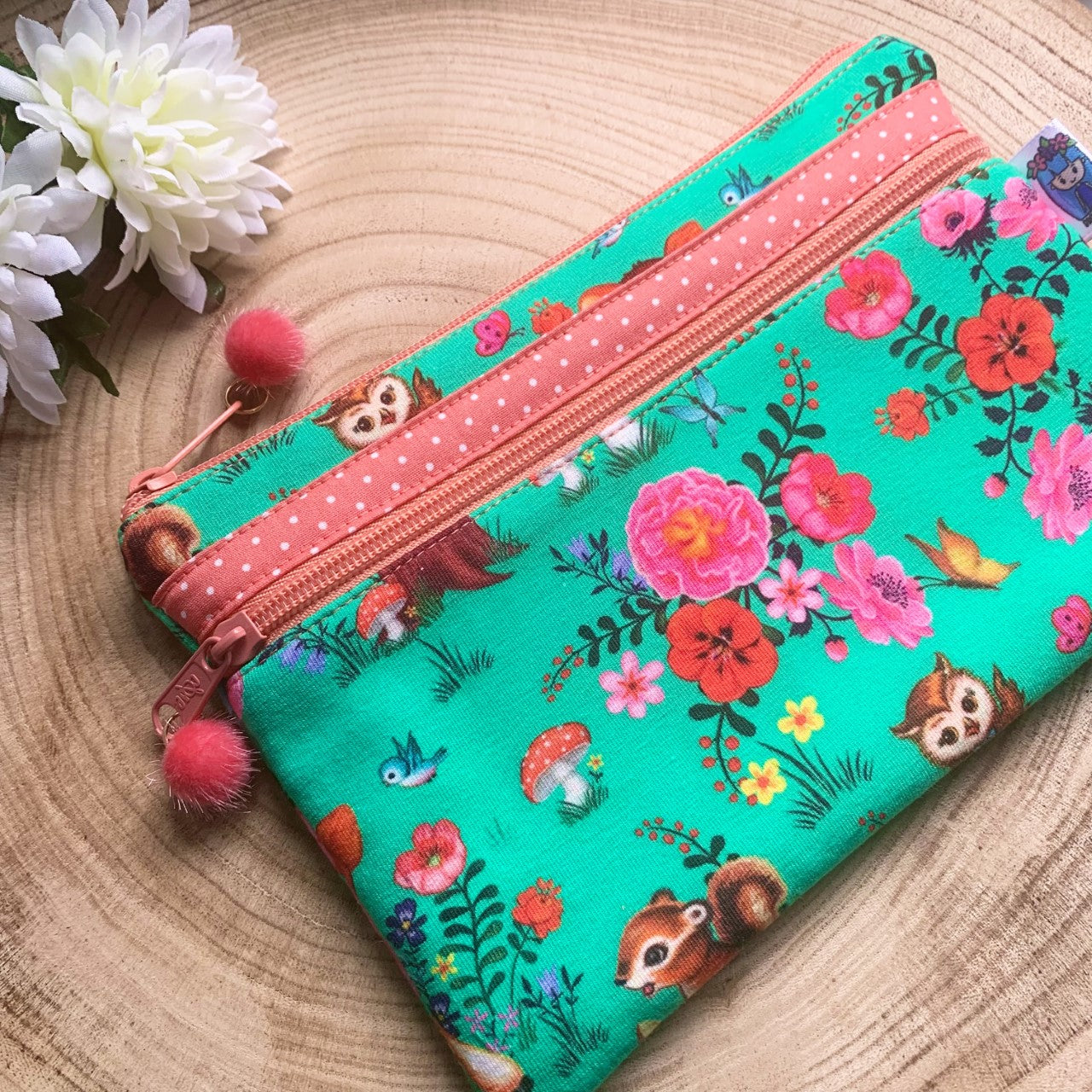 Woodland cuties - double pocket Pouch