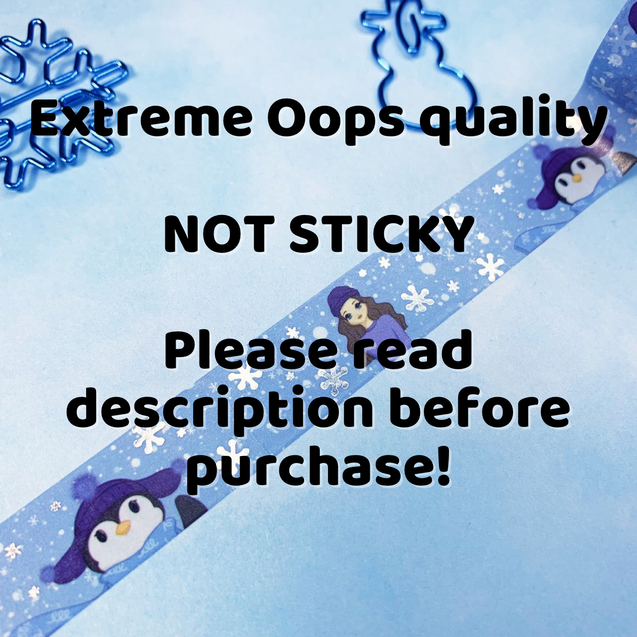 READ DESCRIPTION! - Non sticky washi tapes - silver foil