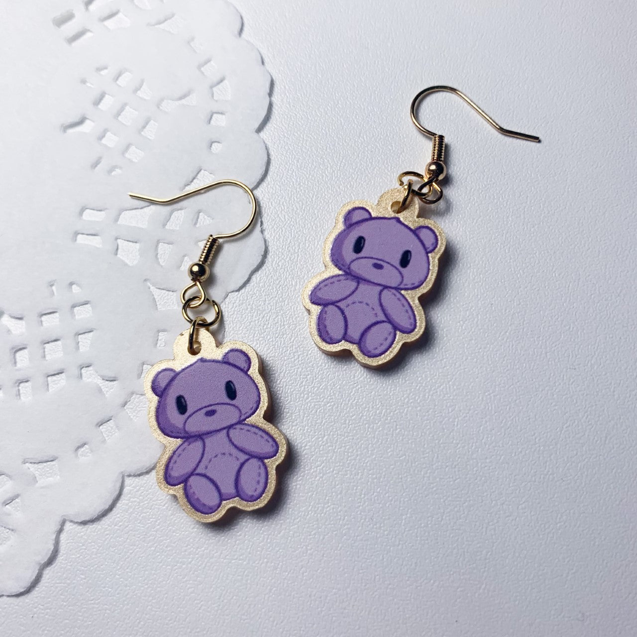 Purple teddy Earrings