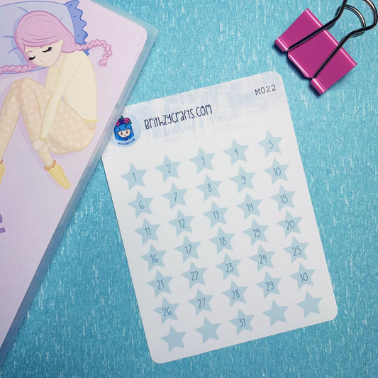 Pastel mint star date covers - M022
