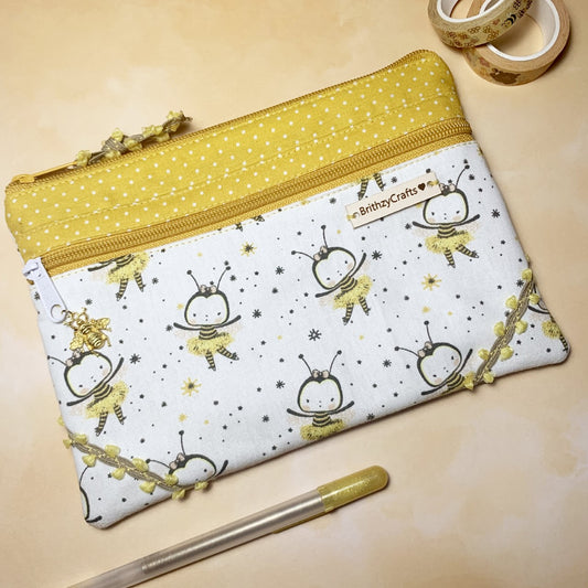 Cute lil' bees - double pocket Pouch