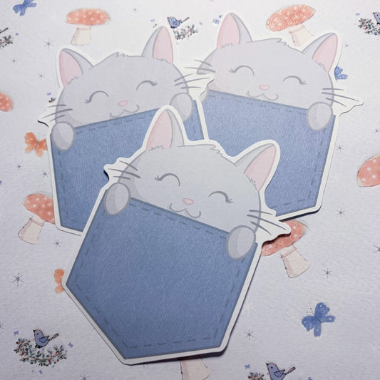 Set of 25 Kitten in a pocket Loose Sheet Die Cut Paper